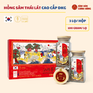 Hồng sâm thái lát cao cấp DKG – 3 lọ/hộp (100g/lọ)
